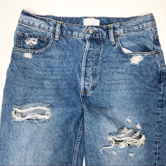 Boyish Tommy High Rise Straight Jeans Ripped Dirty Dancing Blue 29 - Picture 3 of 11